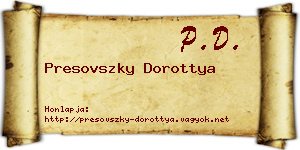 Presovszky Dorottya névjegykártya